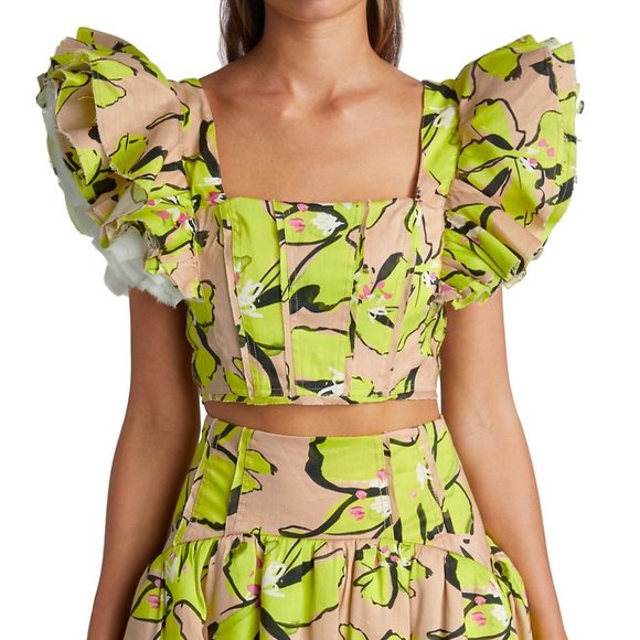 Aje Pelicano Horizon Floral Crop Top 6 - Picture 3 of 7